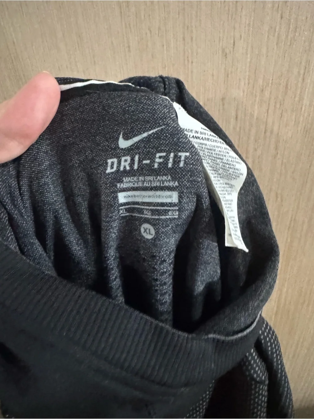 Nike Dri Fit Black Long Sleeve Tight Athletic Jacket with Subtle Dot Detail XL